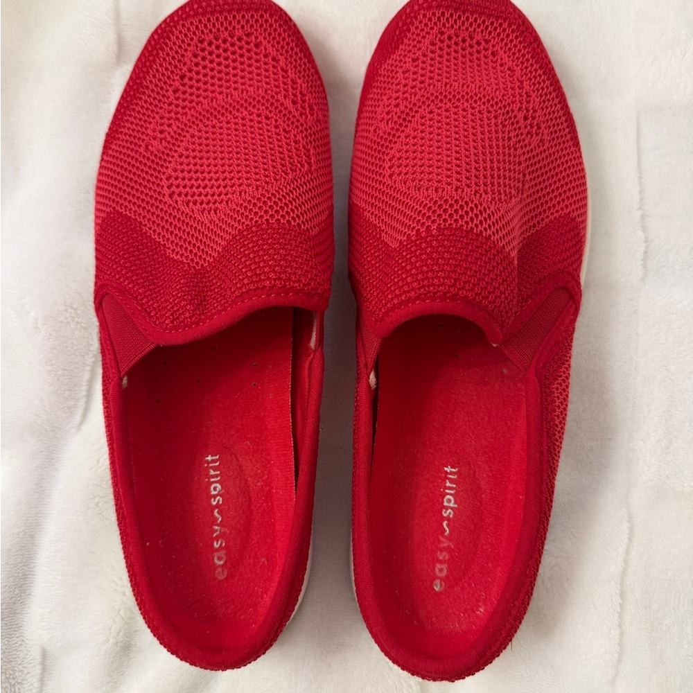 Easy Spirit Red Knit Slip-On Sneakers